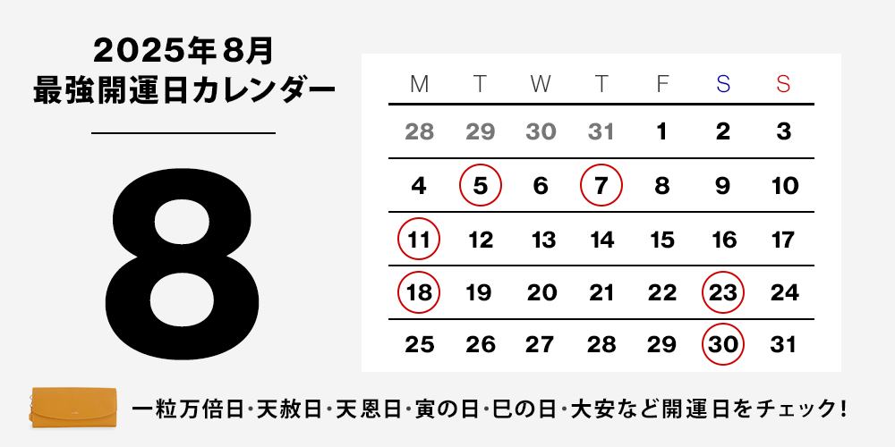 2025年最強開運カレンダー