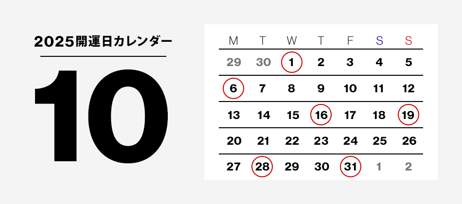 2025年最強開運日カレンダー：一粒万倍日、天赦日、天恩日、寅の